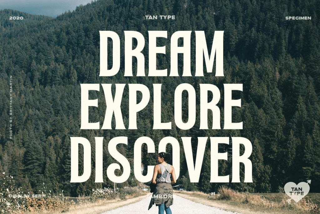 TAN Jambore Typeface – vintage-inspired serif for bold headlines