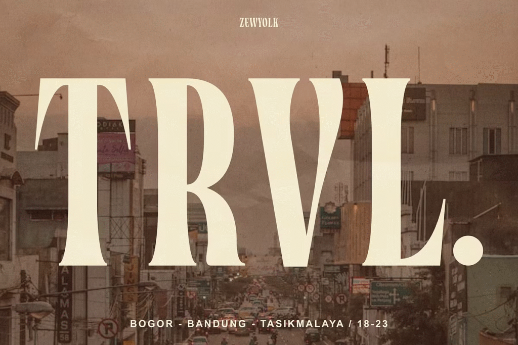 Zewyolk Typeface – tall and narrow font for stylish headlines