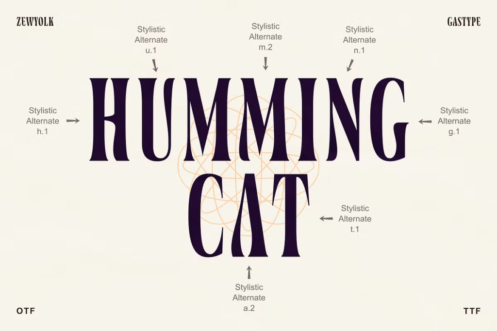 Zewyolk Typeface – elegant condensed font for bold branding