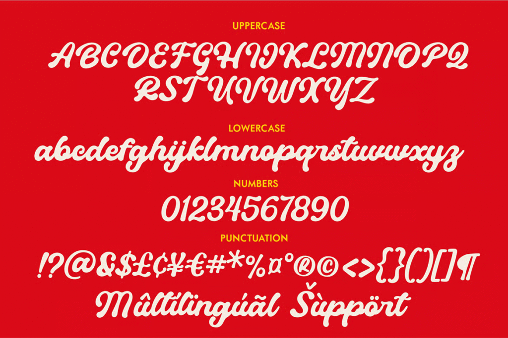 Rilley Typeface – bold script with swash alternates