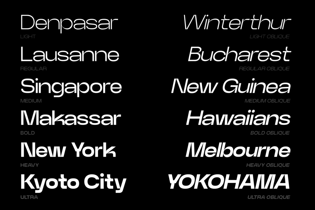 Branding identity mockup featuring Neue Power modern grotesk style.