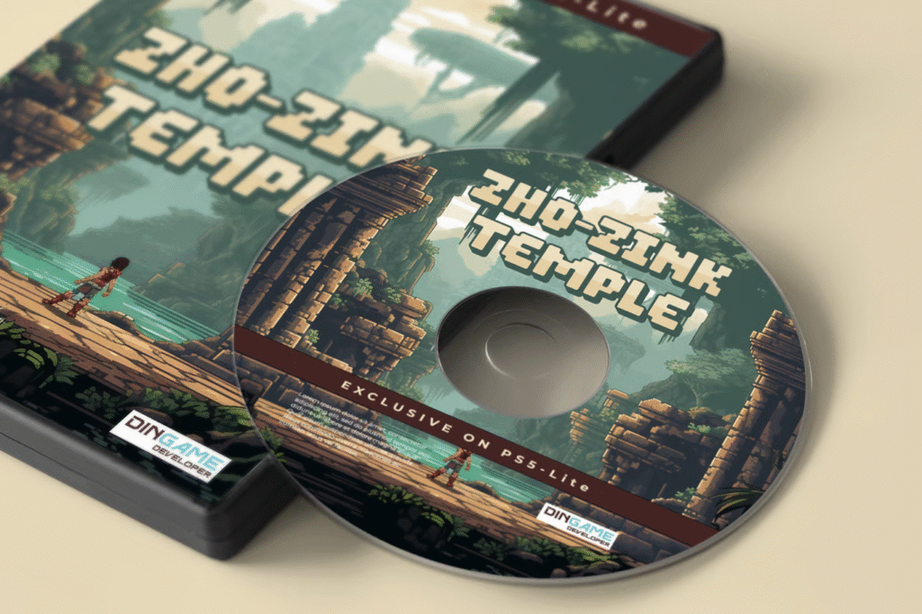 Gaming poster mockup using Pixel Gamer font.