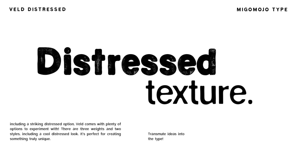 Veld sans serif font used in modern branding design.