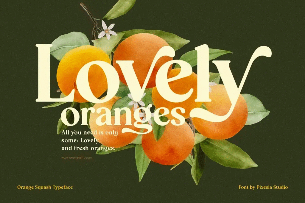 Retro-inspired typography design using Orange Squash font.