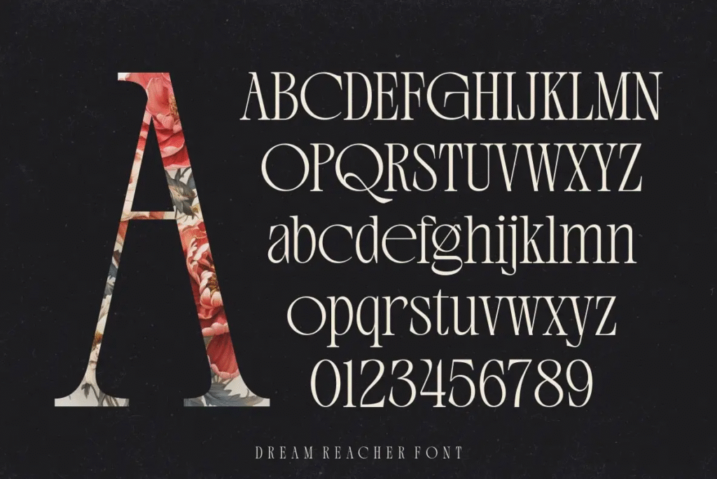 Minimalist branding mockup featuring Dream Reacher font.