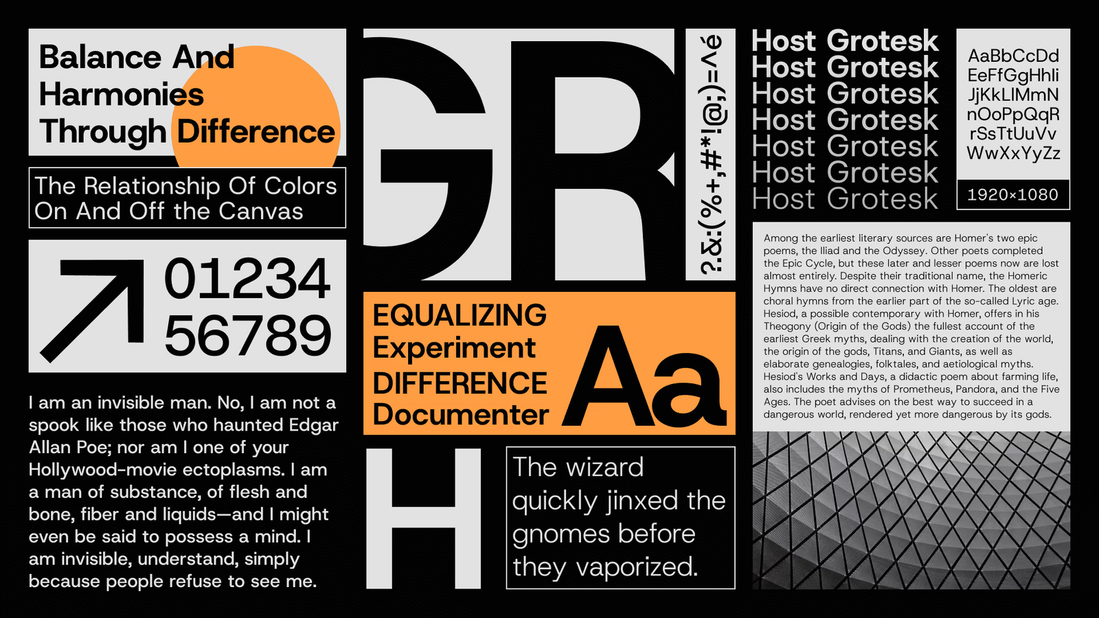 Host Grotesk uniwidth sans-serif typeface showcasing modern UI adaptability.