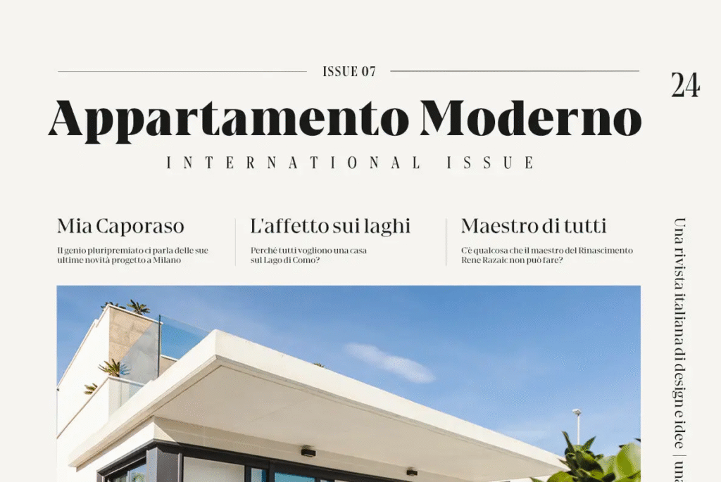 Gio serif font family sample with wedge serif details.