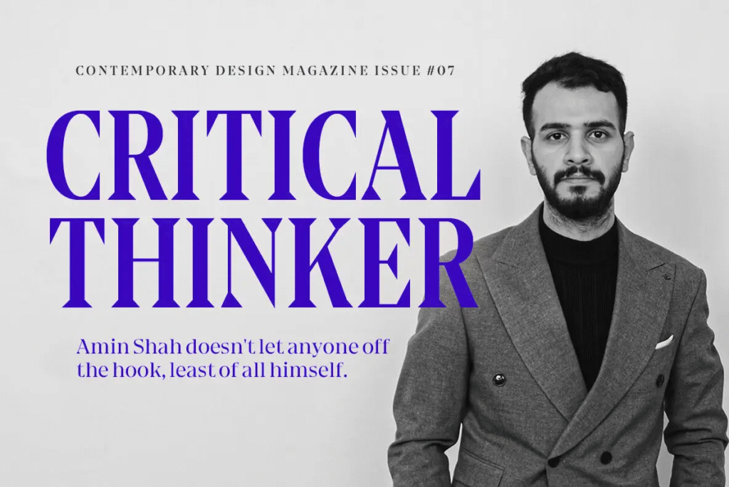 Headline design showcasing Gio serif typeface.