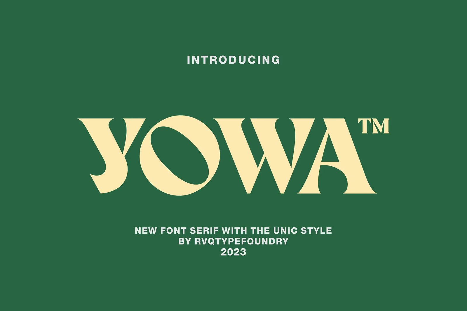 Yowa Typeface – elegant font by Rvq Typefoundry for branding and design