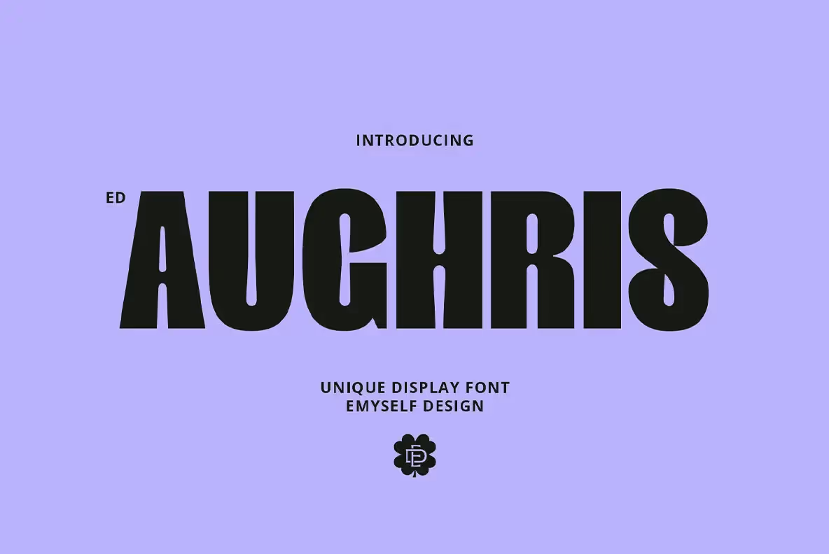 Ed Aughris Font – bold sans serif display typeface with modern minimalist style for headlines and graphics