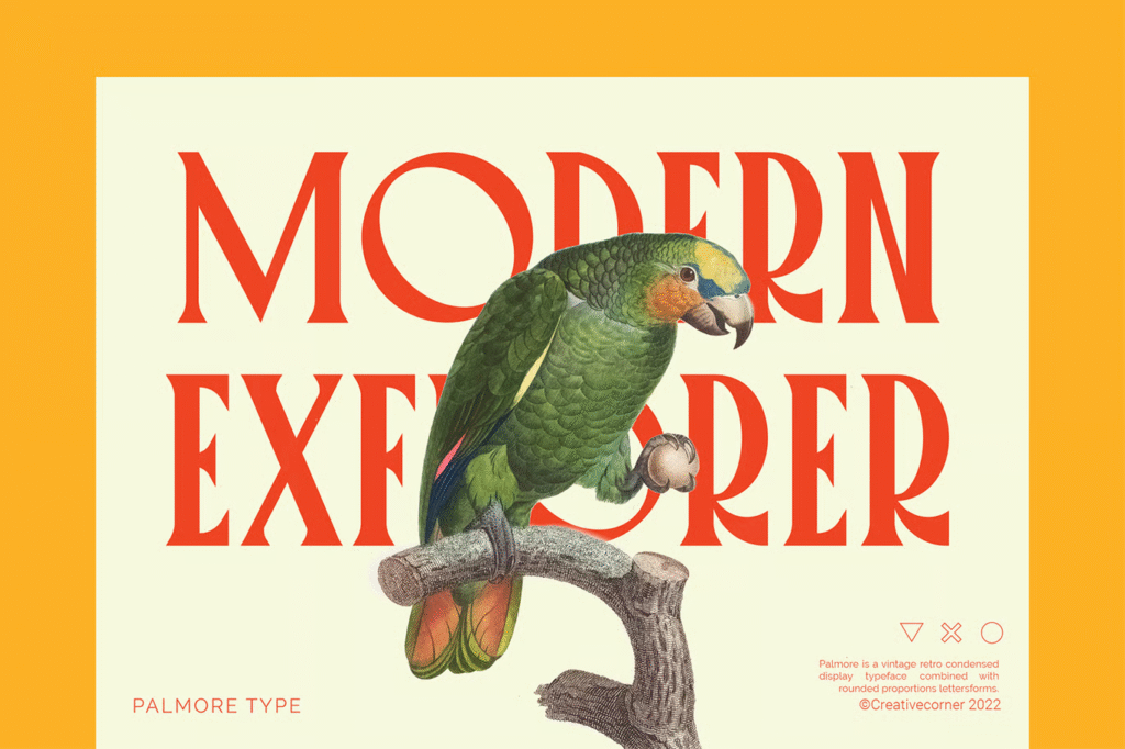 Palmore Font – condensed retro serif with over 300 glyphs and alternates