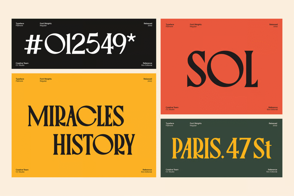 Palmore Font – retro-inspired typeface ideal for editorial and print design