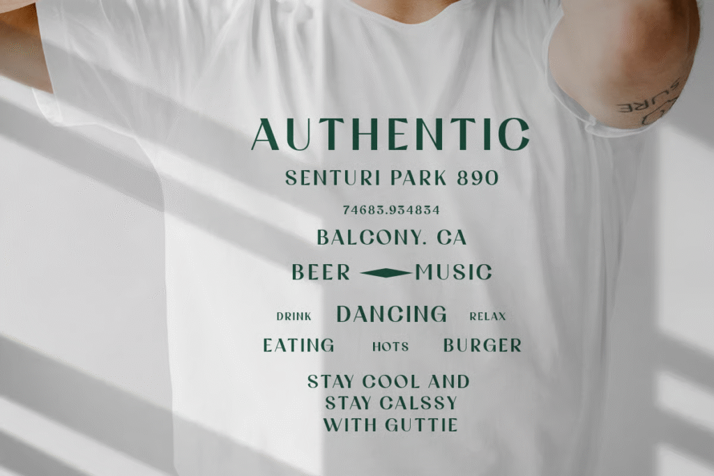 Guttie Elegant Modern – modern serif typography perfect for editorial layouts